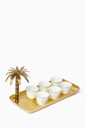 Palm Tray & Masbaha Chaffe Cups, Set of 6