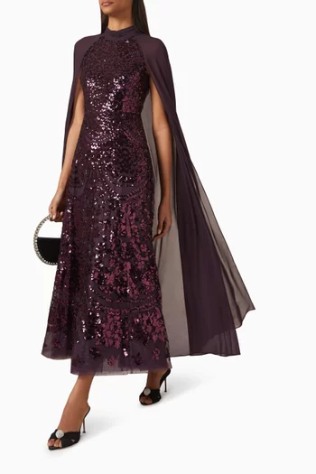 فستان شاندلير بكاب وطول الكاحل