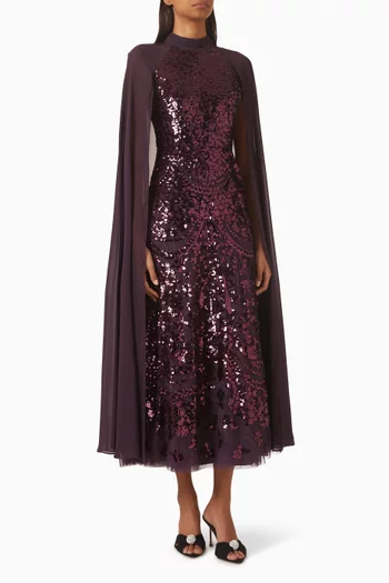 فستان شاندلير بكاب وطول الكاحل