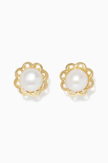 Pearl Stud Earrings in 18kt Gold
