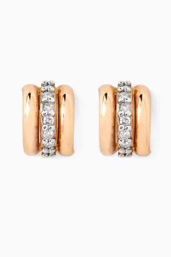 Diamond Huggie Earrings in 18kt Gold
