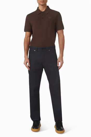 تي شيرت بولو بيكلي برقعة دائرية بلون مماثل قطن