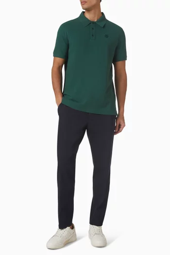 تي شيرت بولو بيكلي برقعة دائرية بلون مماثل قطن