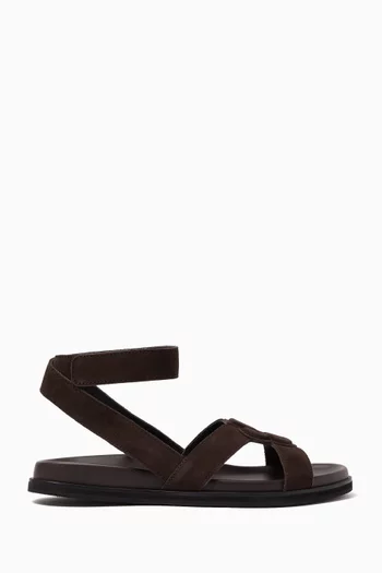 صندل مفتوح بشعار حرفي BB‏ شمواه