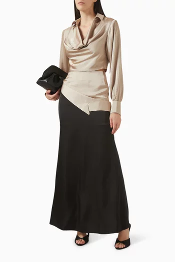Maxi Skirt in Satin Silk