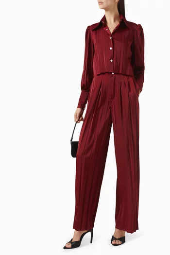 قميص بطيّات حرير