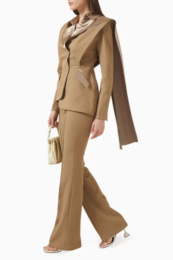 Sleeveless Blazer in Gabardine-silk