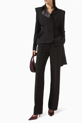 Scarf Blazer in Gabardine-silk