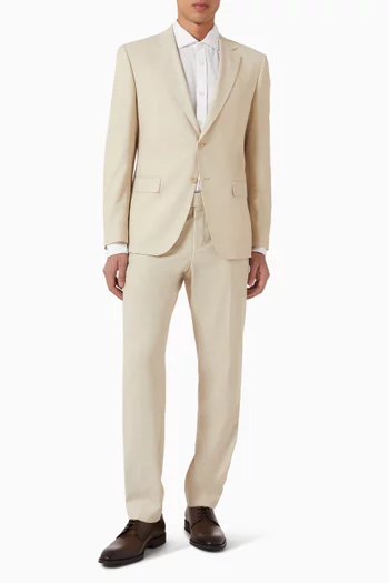 2-piece Slim-fit Suit in Wool & Linen