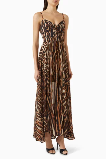 Vixen Corset Slit Dress in Scuba