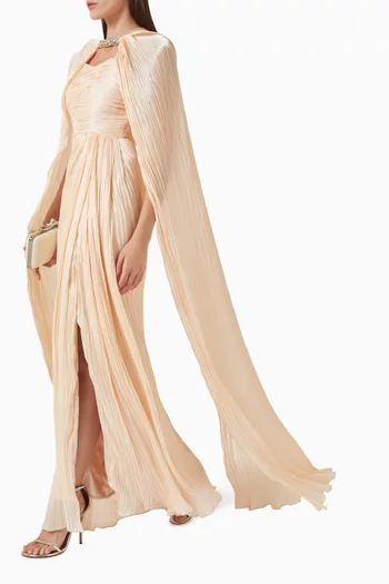 Embellished Cape Gown