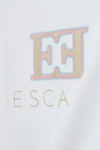 تي شيرت بطبعة شعار الماركة قطن