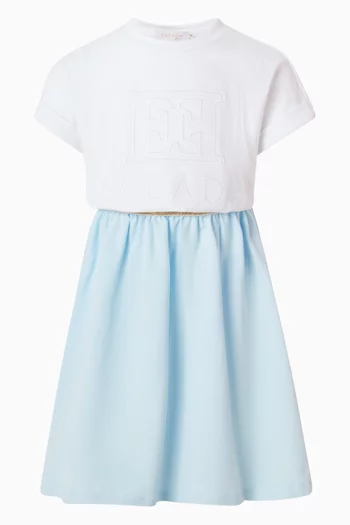 Logo-embroidered Dress in Cotton