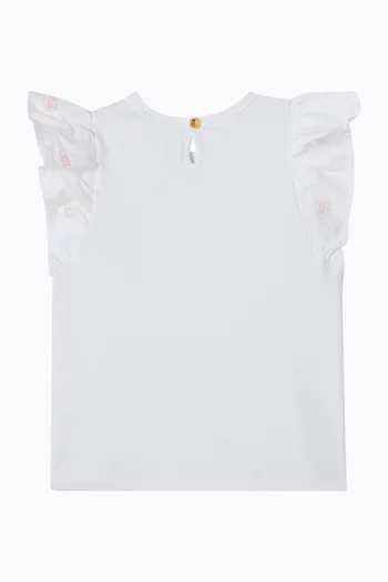 Ruffled Logo-print T-shirt