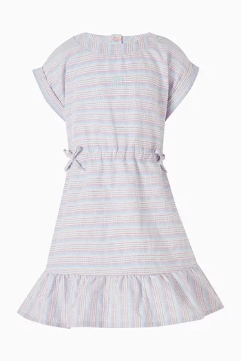 فستان مخطط مزين بعقدة