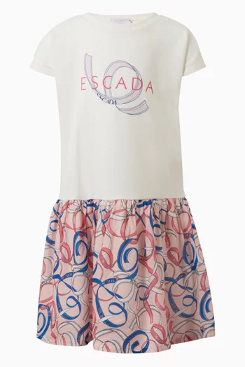 Printed Dress in Cotton-jersey