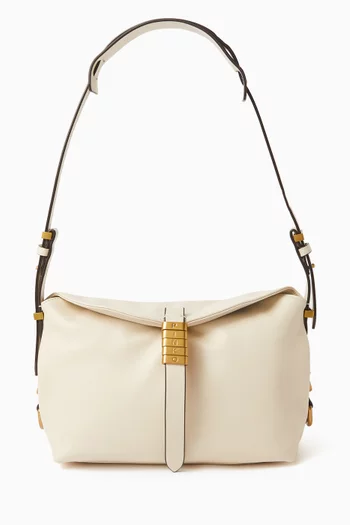 حقيبة سادل صغيرة بتصميم مستطيل جلد