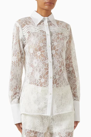 Coline Floral Shirt in Lace