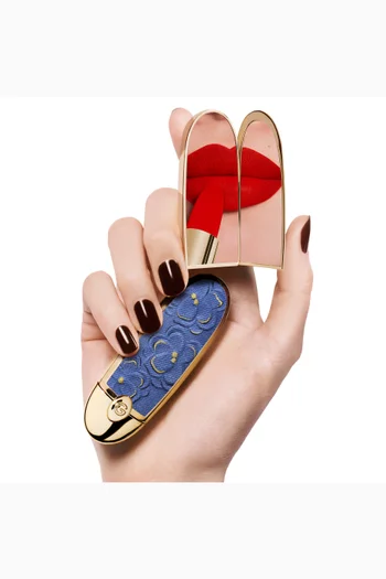 علبة أحمر شفاه روج جي بمرآة مزدوجة درجة دينم فلورا