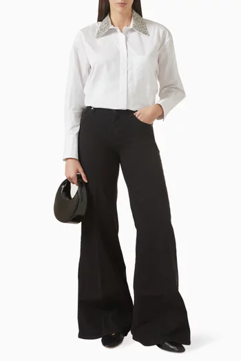 EB Crystal-collar Shirt in Cotton-poplin