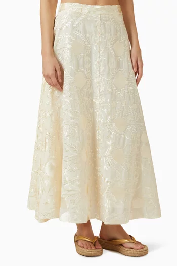 Embroidered Maxi Skirt