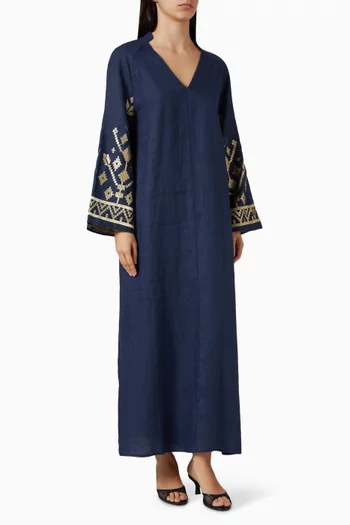 Embroidered Midi Dress