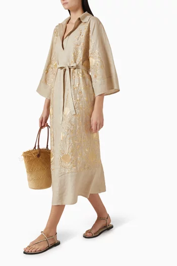 Embroidered Midi Dress