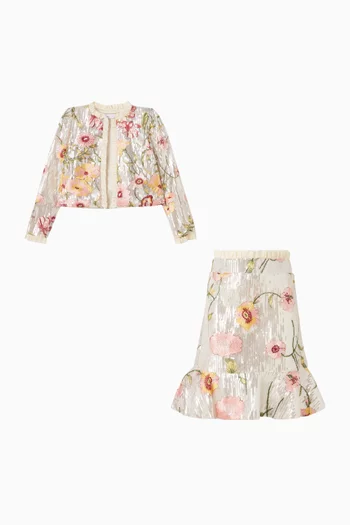 Sequin Jacket & Mini Skirt Set