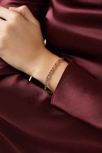 Large Noor Sapphire Baguette Bracelet in 18kt Rose Gold
