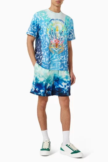 شورت بطبعة سيرف لوتس حرير تويل