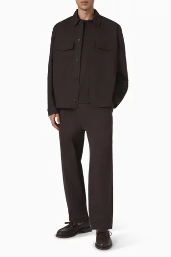 Cropped Straight-leg Pants in Cotton-blend