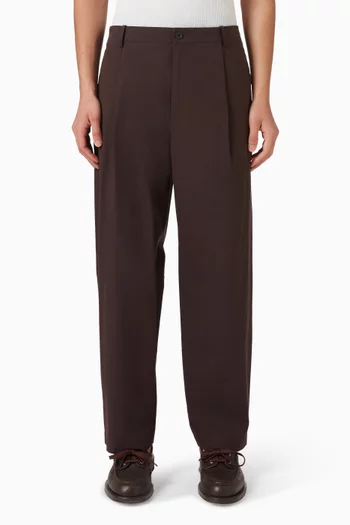 Cropped Straight-leg Pants in Cotton-blend