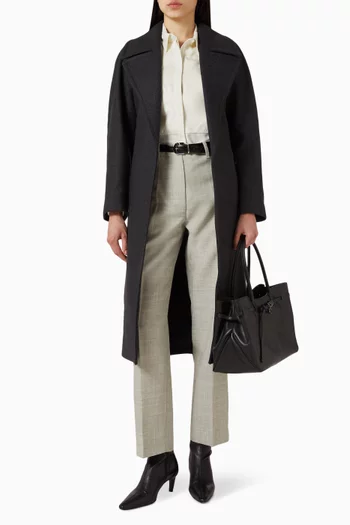 بنطال صوف بقصة ساق مستقيمة