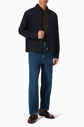 قميص بنمط جاكيت قطن بسحّاب