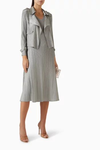 Olive Jacket & Midi Dress Set