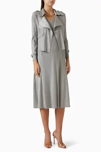 Olive Jacket & Midi Dress Set