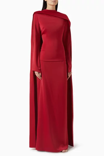 طقم فستان وكاب ستان