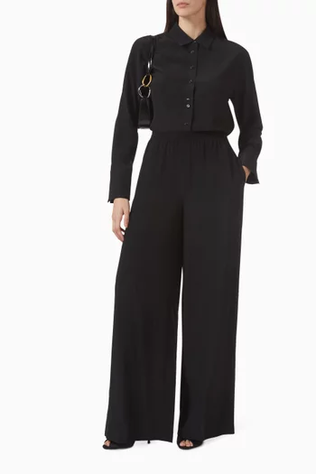 Hulin Wide-leg Pants in Crepe de Soie
