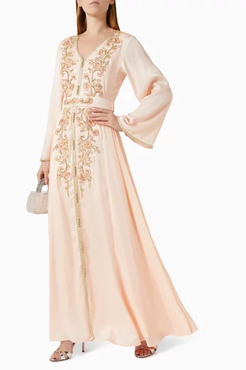 Embroidered Belted Kaftan