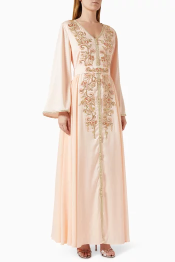 Embroidered Belted Kaftan