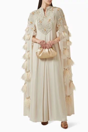 Fringe-trim Cape Kaftan