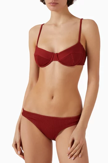 قطعة بيكيني علوية فينتج بتصميم مضلع ليكرا