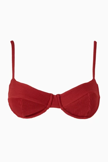 قطعة بيكيني علوية فينتج بتصميم مضلع ليكرا