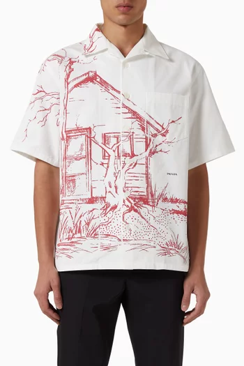 Oversized Bowling Shirt in Cotton