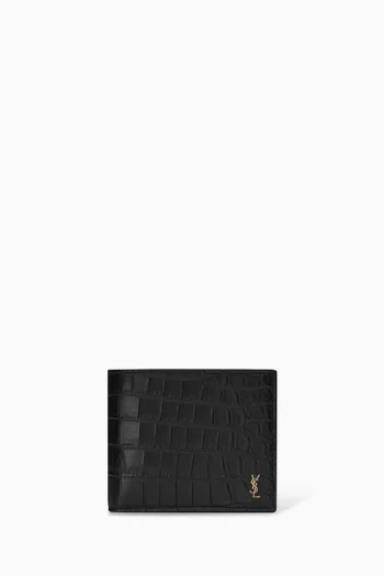 Tiny Cassandre Wallet in Croc-embossed Leather