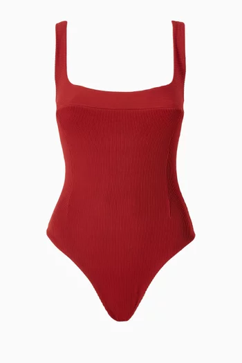 Gabi Ribbed One-piece Swimsuit in Lycra