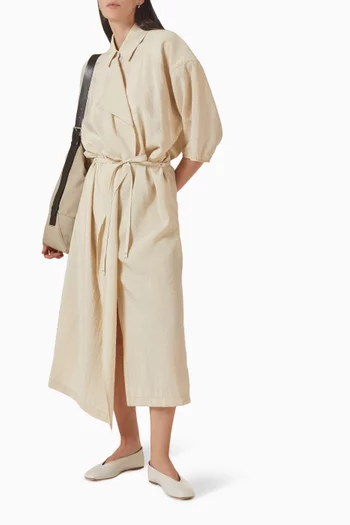 Asymmetrical Shirtdress in Silk Blend
