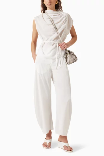 بلوزة ديلفي برباط درابيه