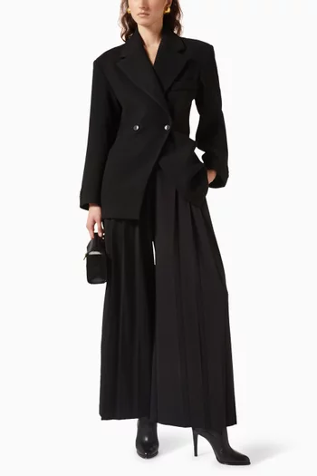 بنطال كاسيني بقصة ساق واسعة وطيّات