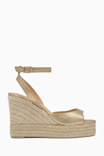 Brook 110 Wedge Sandals in Metallic Leather